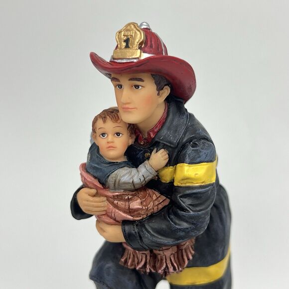 VTG Red Hats of Courage "HERO" Fireman Figurine Carrying Child 1999 Vanmark VGC - Picture 6 of 11